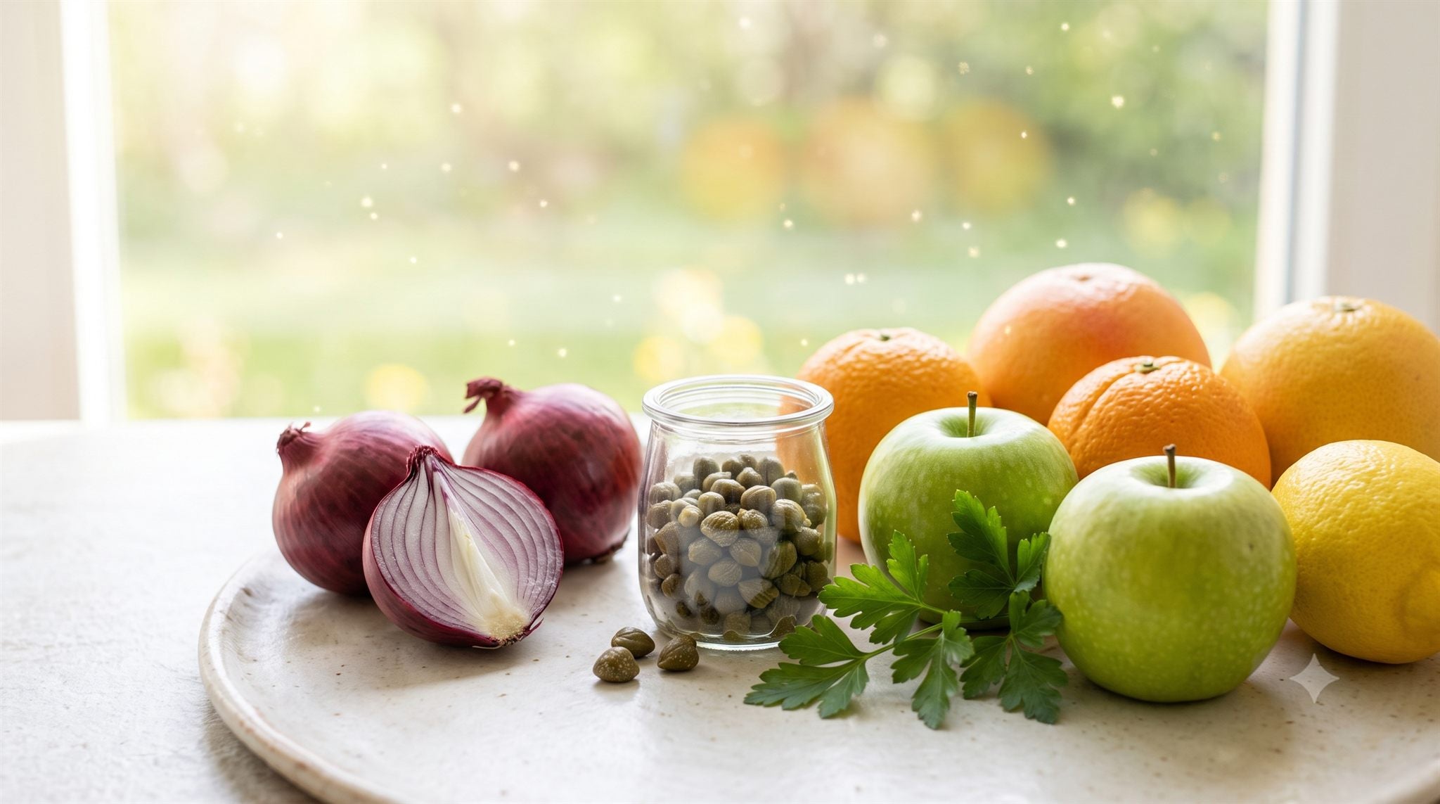 Antistaminici naturali: cipolla rossa, mele e capperi ricchi di quercetina contro l'allergia al polline